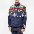 Polo Ralph Lauren Men's Hi-Pile Fleece Jacket in Cruise Navy Snowflake Fairisle