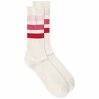 Anonymous Ism Gradation 3 Line Crew Sock in Red