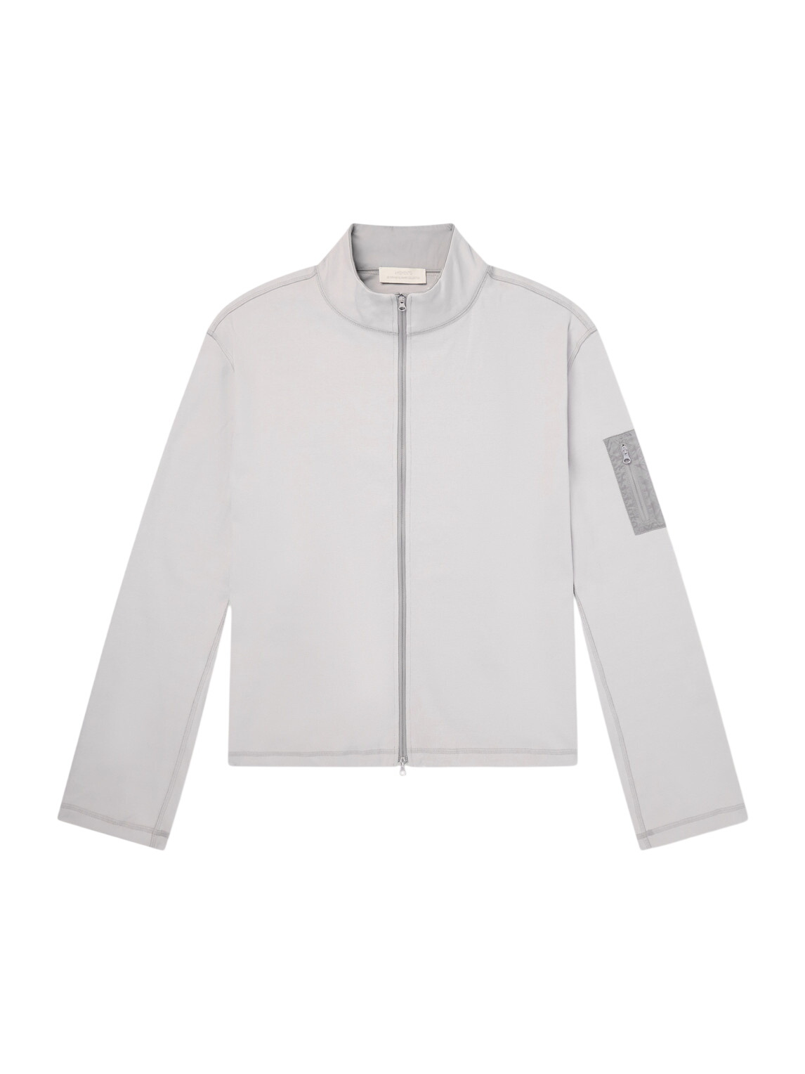 AMOMENTO Brown Mock Neck Zip-Up Cardigan AMOMENTO