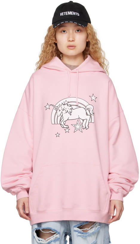 Photo: VETEMENTS Pink Unicorn Hoodie