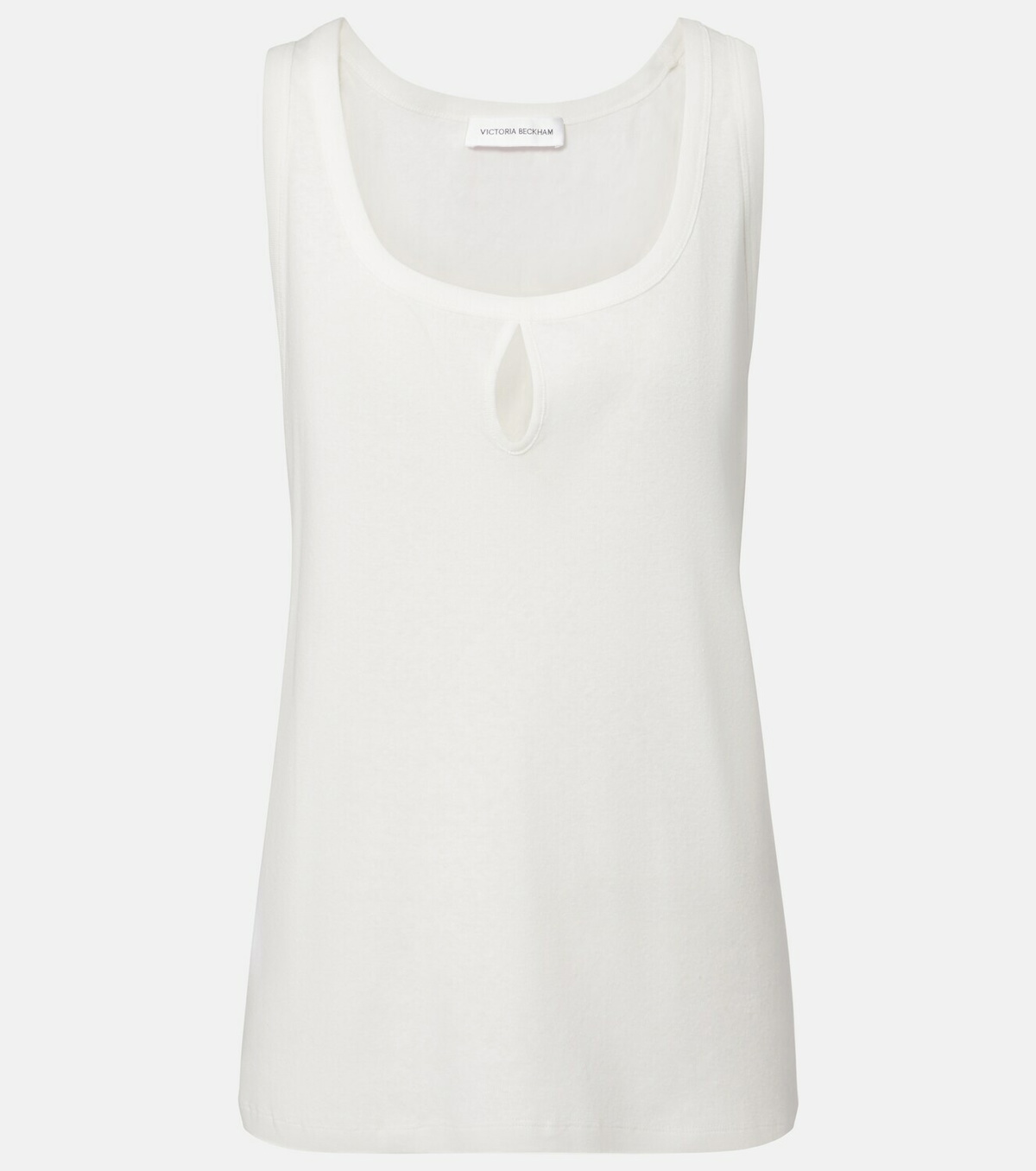 Victoria Beckham Split cotton and linen tank top