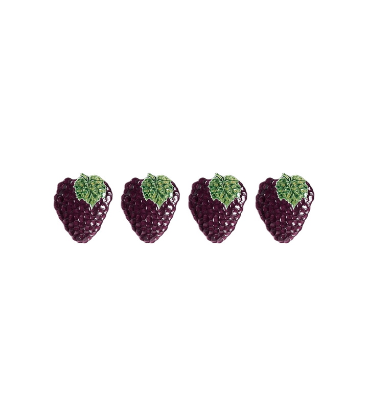Photo: Bordallo Pinheiro Grapes set of 4 earthenware dessert plates