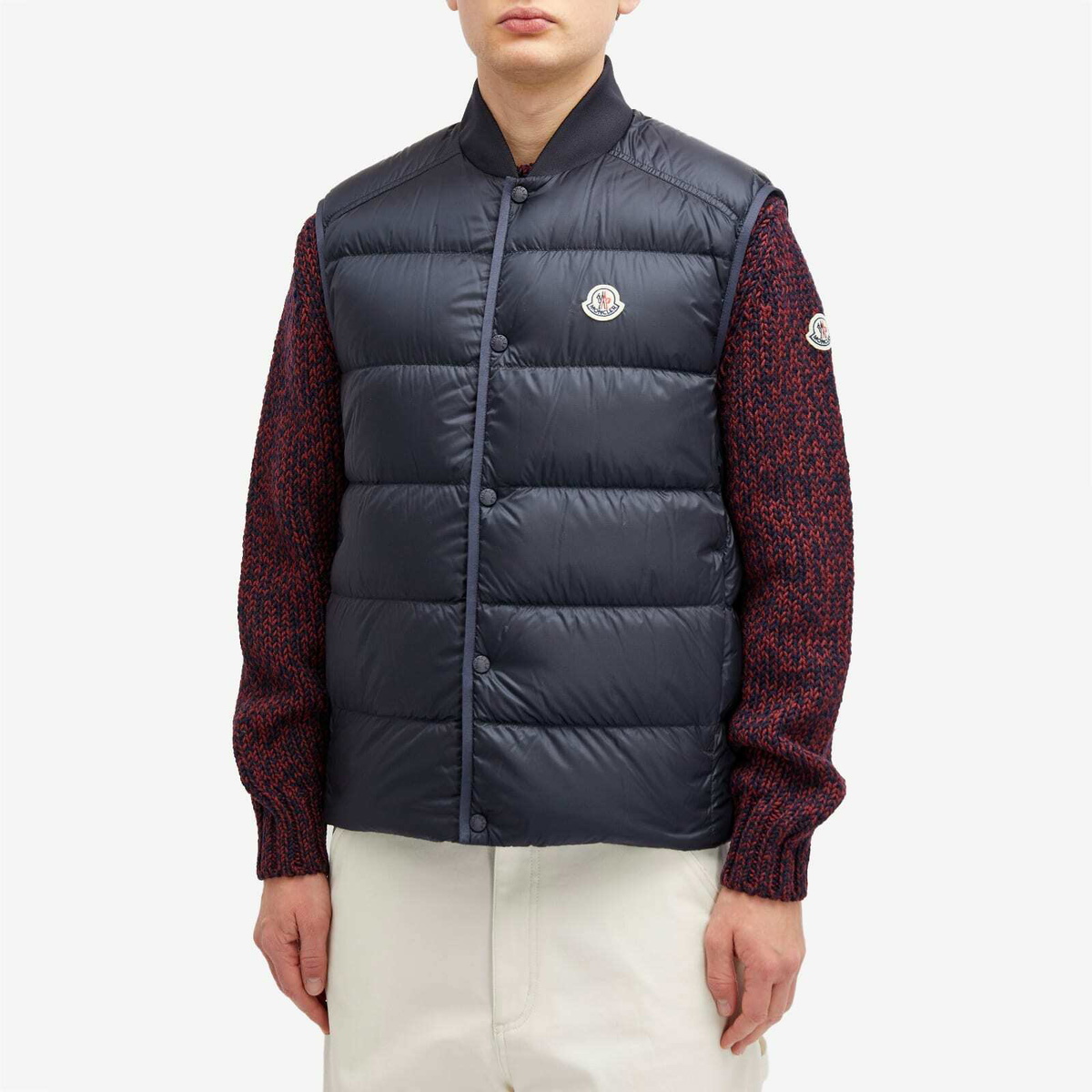 Moncler Men's Serot Knit Down Jacket in Navy Moncler