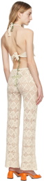Akoia Off-White Daisy Tank Top & Trouser Set
