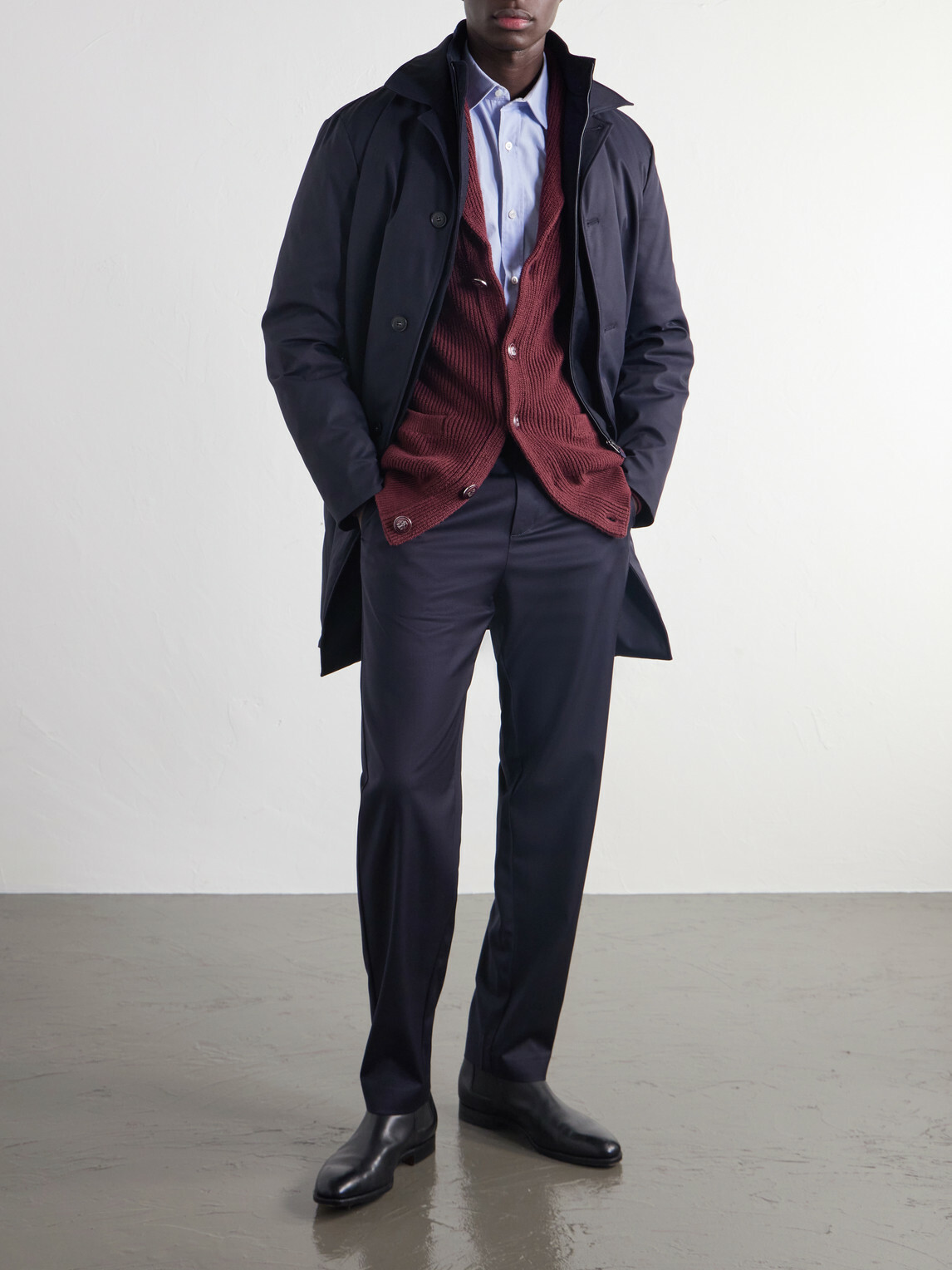Canali - Tapered Stretch-Wool Gabardine Trousers - Blue
