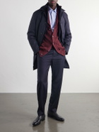 Canali - Tapered Stretch-Wool Gabardine Trousers - Blue