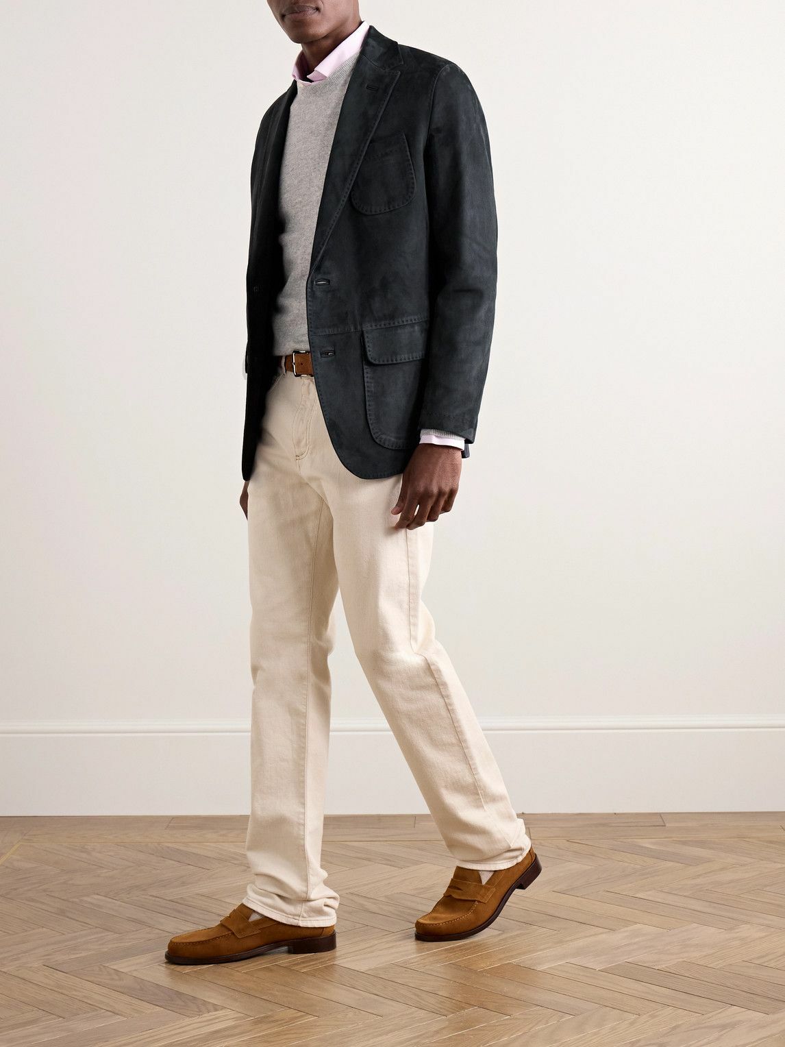 Sid Mashburn - Butcher Unstructured Suede Blazer - Blue
