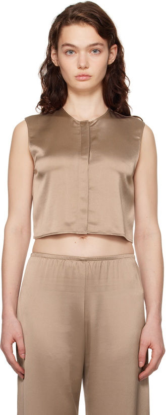Photo: LESET Brown Barb Crewneck Vest