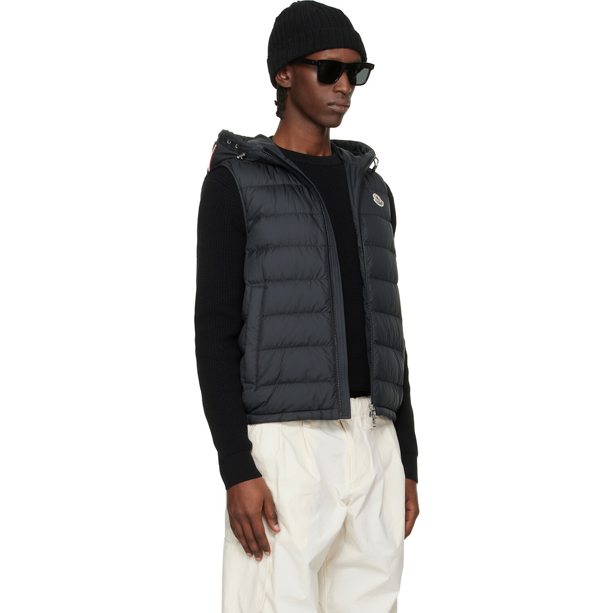 Moncler Black Marseillan Hooded Down Vest