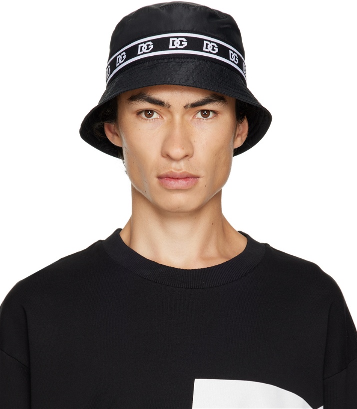 Photo: Dolce & Gabbana Black Printed Bucket Hat