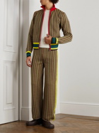 Wales Bonner - Orchestre Straight-Leg Striped Jacquard-Knit Trousers - Yellow