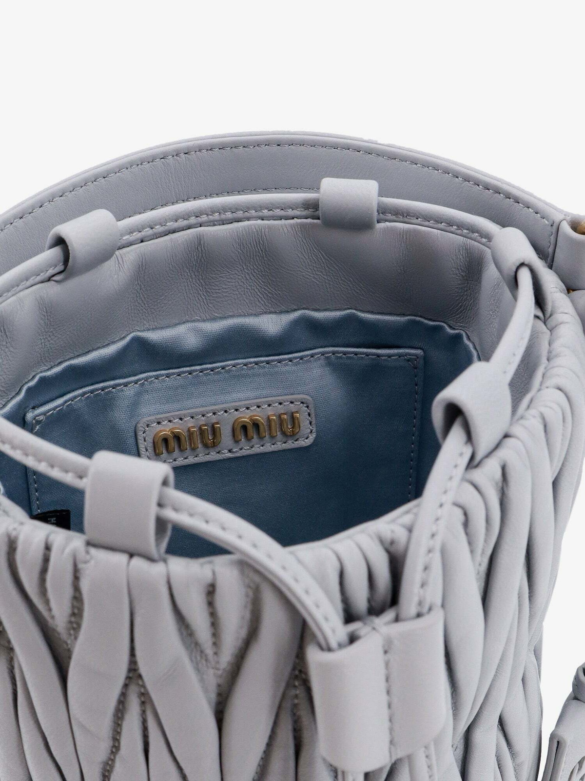 Miu Miu Bucket Bag Grey Womens Miu Miu