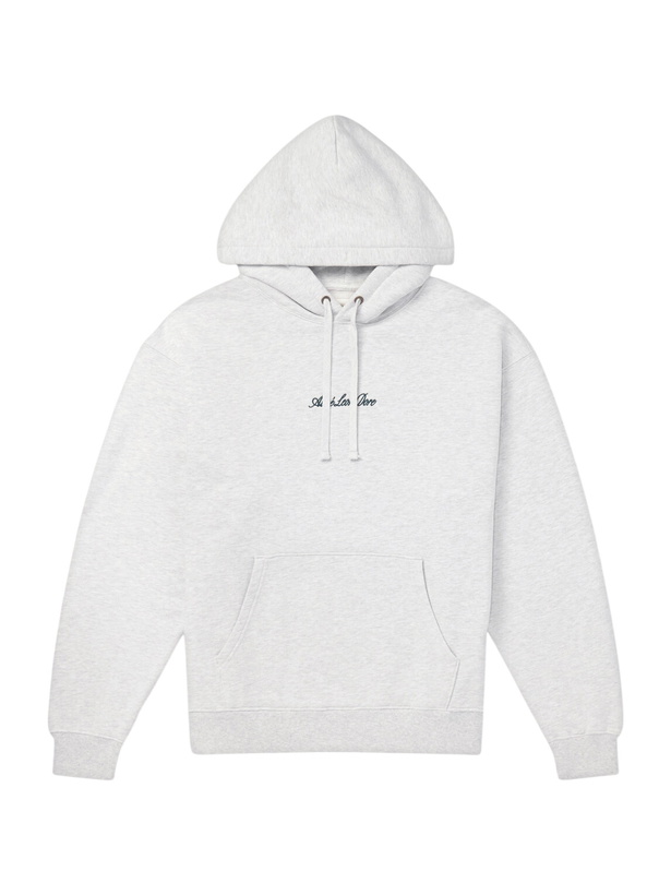 Photo: Aimé Leon Dore - Logo-Embroidered Cotton-Jersey Hoodie - Gray