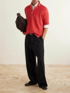 Inis Meáin - Knitted Linen Polo Shirt - Red