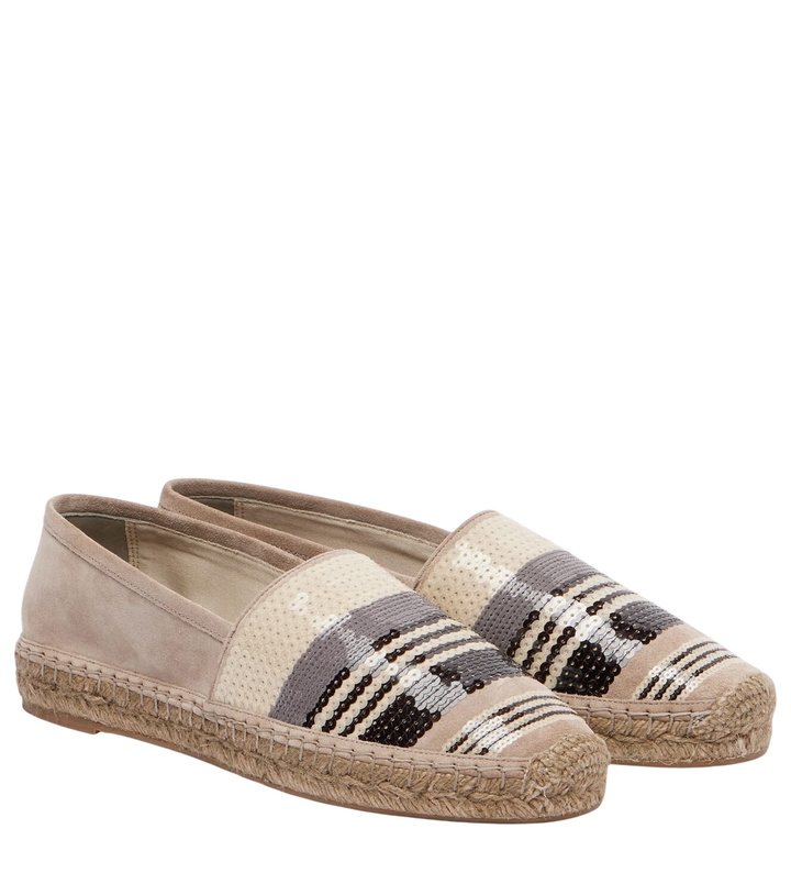 Photo: Brunello Cucinelli Sequined suede espadrilles