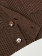 Stòffa - Slim-Fit Ribbed Cashmere Cardigan - Brown