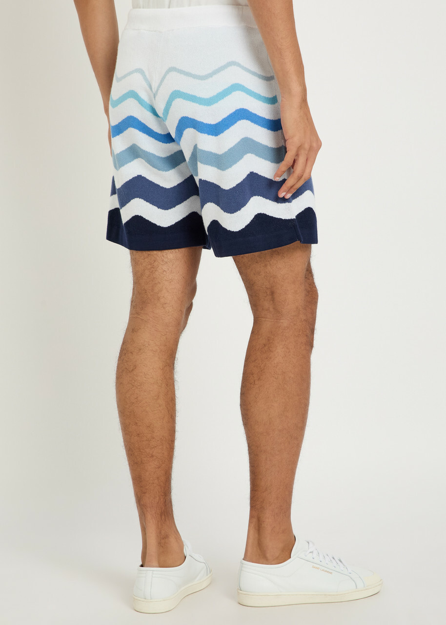 Sandbanks Striped Cotton Shorts Blue