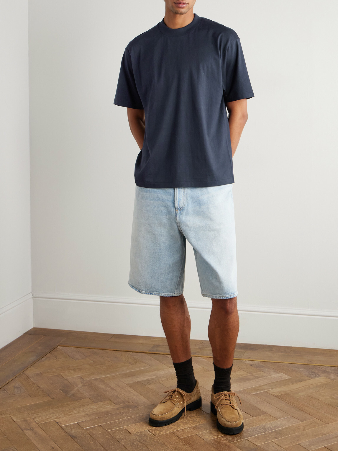 Kaptain Sunshine - Suvin Supima Cotton-Jersey T-Shirt - Blue