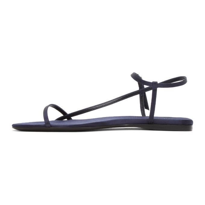 The Row Navy Bare Flat Sandals