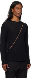 HYEIN SEO Black Beaded Long Sleeve Top