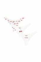 Diesel 3-pack thongs with heart-cherry print - Panties Womens in White