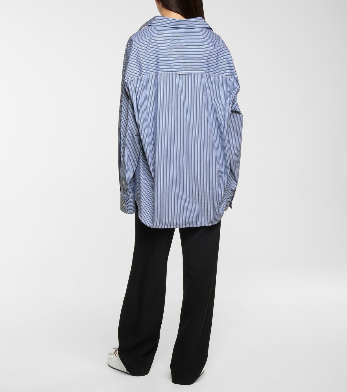 balenciaga blue striped shirt