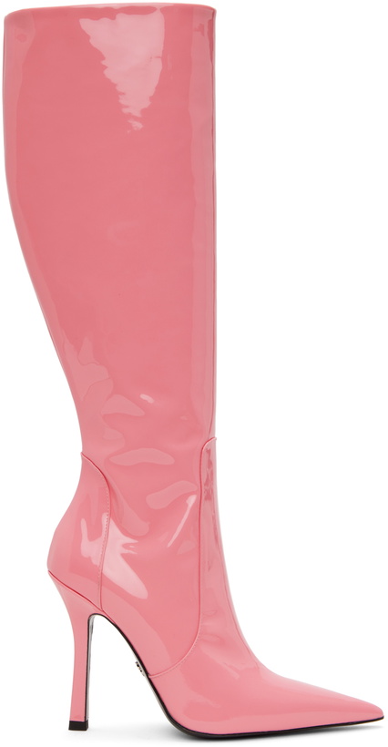 Photo: Blumarine Pink Pointed Tall Boots