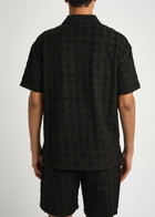 Amiri Ma Quad Jacquard Towelling Cotton-blend Polo Shirt Black