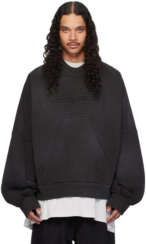 Photo: NAMESAKE Black Ports Washed Pop-Up Hoodie