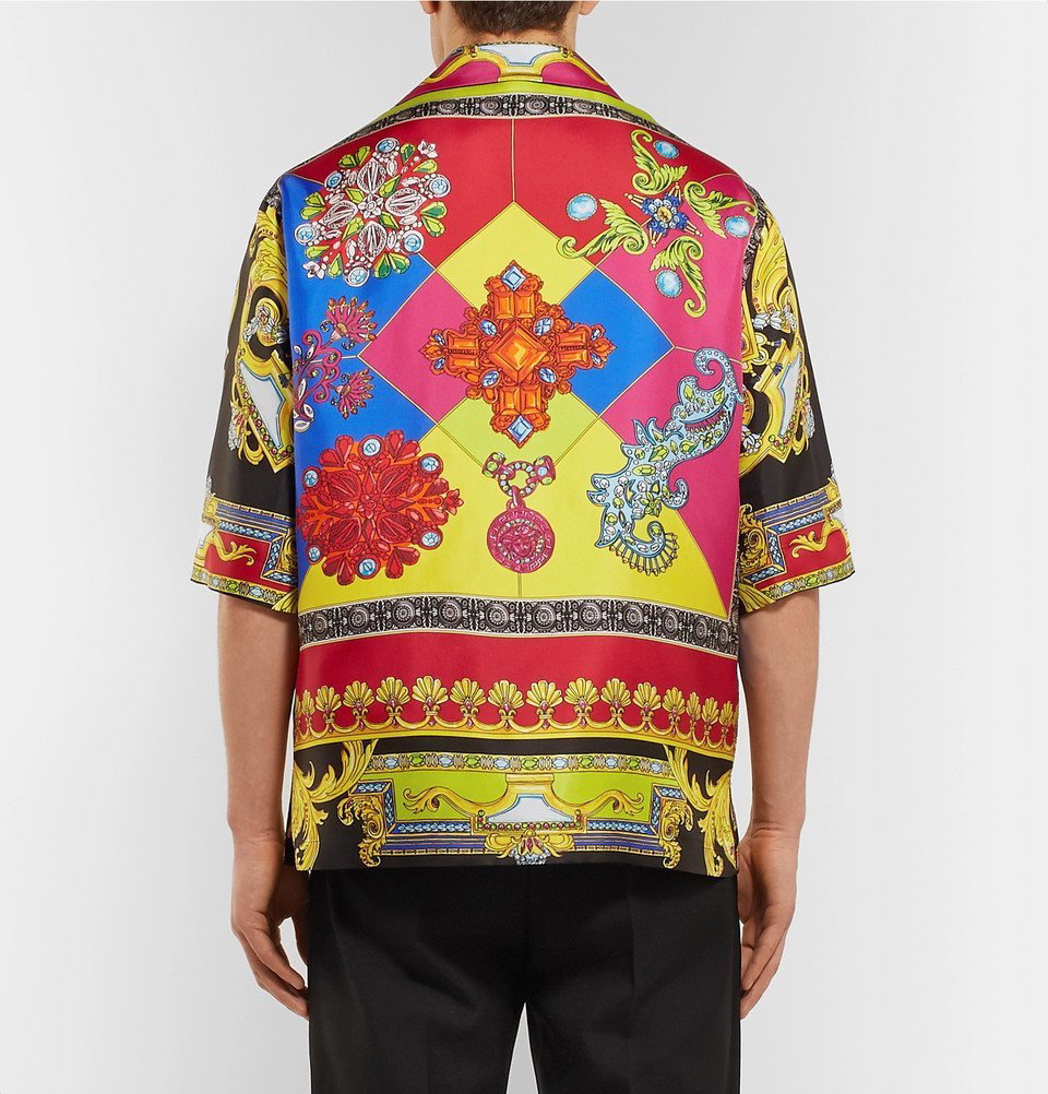 Versace - Camp-Collar Printed Silk-Twill Shirt - Multi Versace