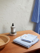 TEKLA - Set-of-Three Logo-Appliquéd Striped Organic Cotton-Terry Towels