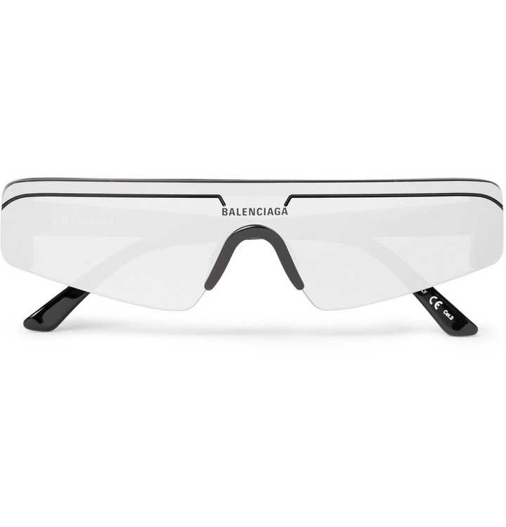 Photo: Balenciaga - Ski Rectangle-Frame Acetate and Enamel Sunglasses - Black