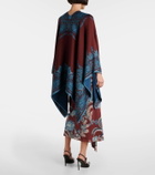 Etro Floral wool-blend cape