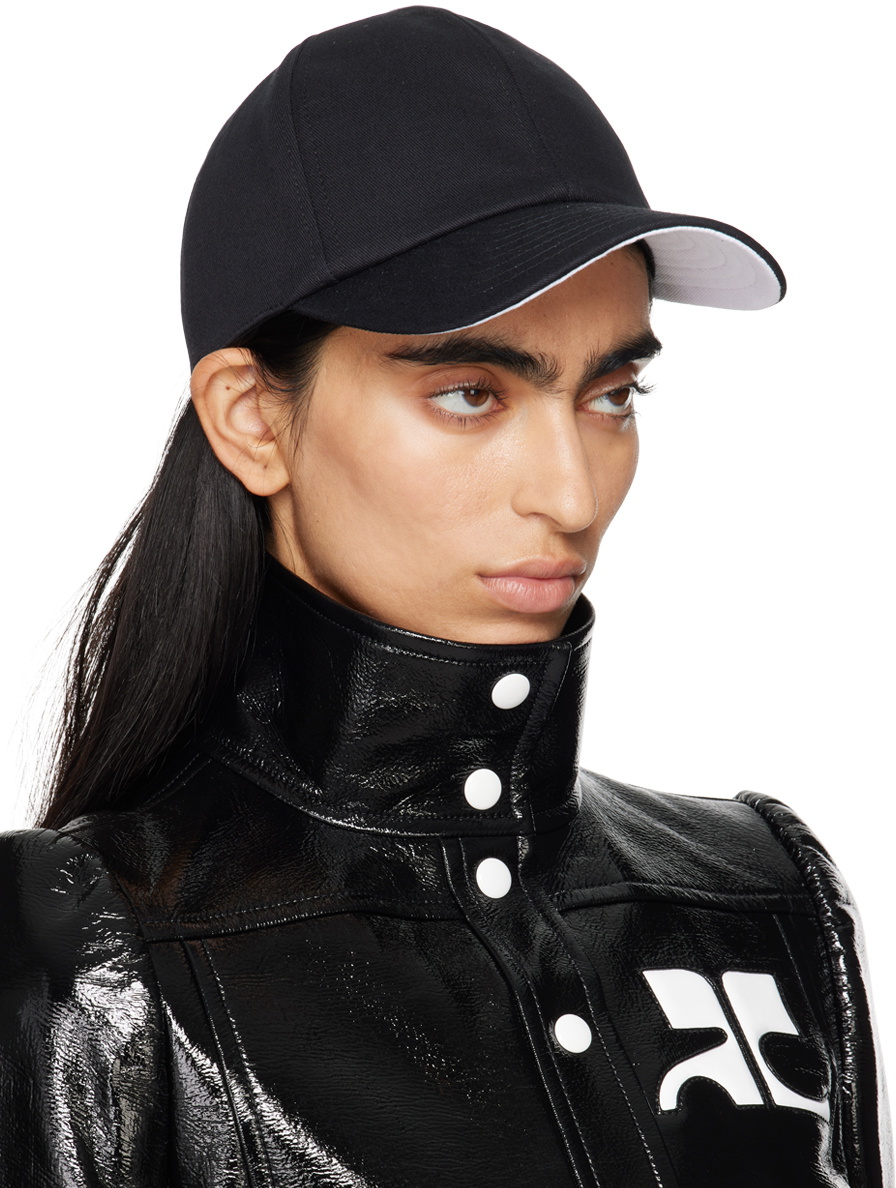 Courrèges Black Signature AC Cotton Cap Courreges