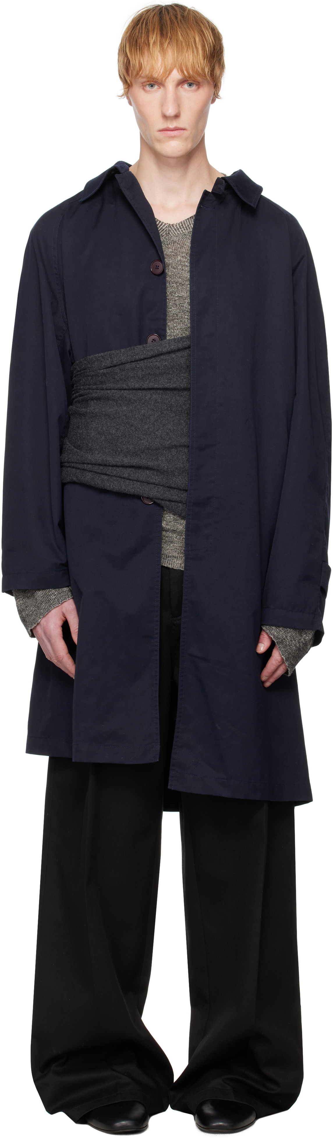 Bless Navy Extended Trench Coat