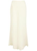 Rixo Crystal Lace-trimmed Woven Maxi Skirt Cream