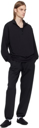 SKIMS Black Jersey Lounge Relaxed Quarter Zip Sweatshirt
