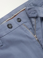 Canali - Straight-Leg Stretch-Cotton Twill Trousers - Blue