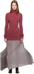 ISSEY MIYAKE Black & Brown Generic Stripes Machine Pleats Midi Skirt