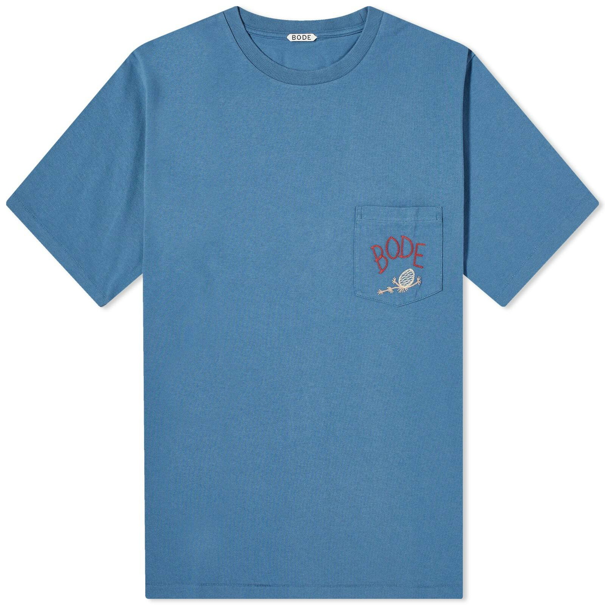 Bode Men's Sweet Pine Pocket T-Shirt in Petrol Bode