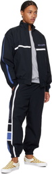 WACKO MARIA Black Embroidered-Logo Track Pants