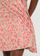 Loewe Twisted Floral-print Mini Dress White And Pink