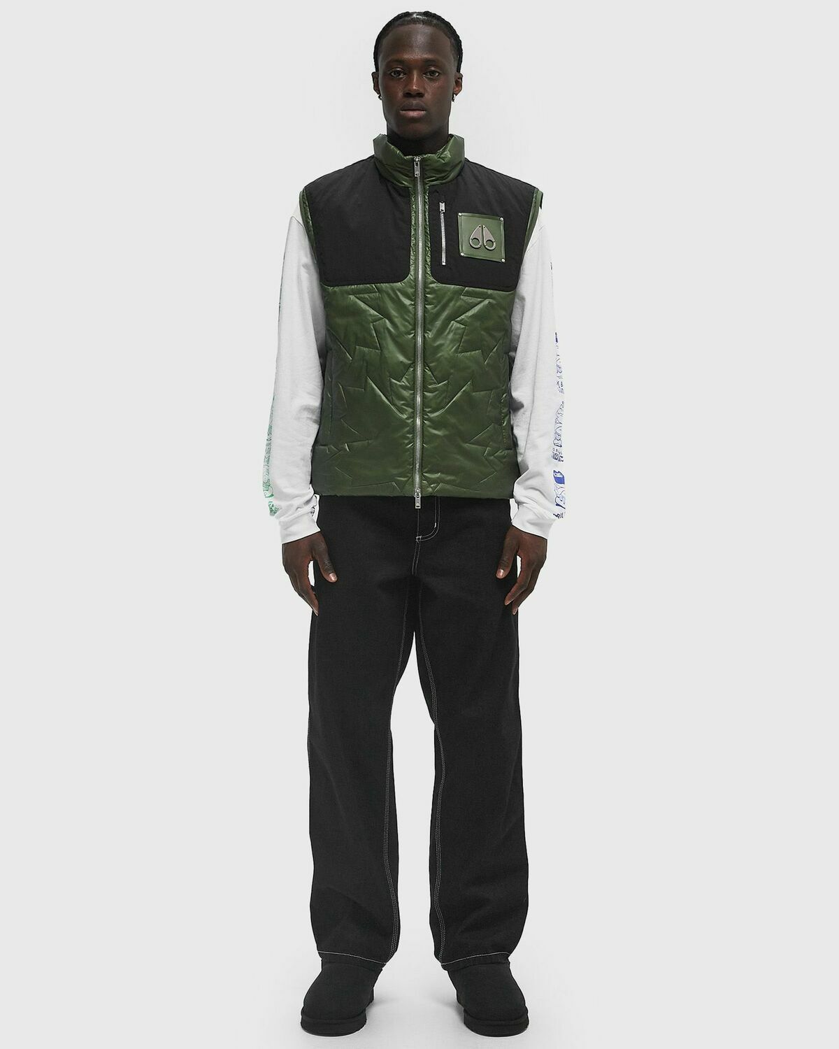 Moose Knuckles ICON LEAF QUILT VEST black/green Men