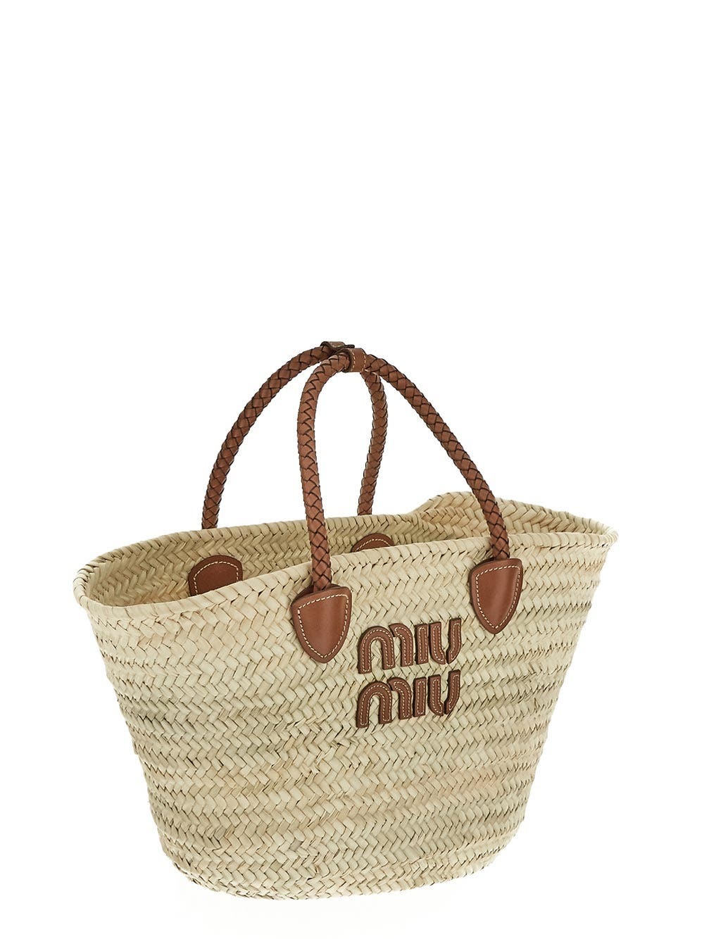 Miu Miu Raffia Shopping Bag