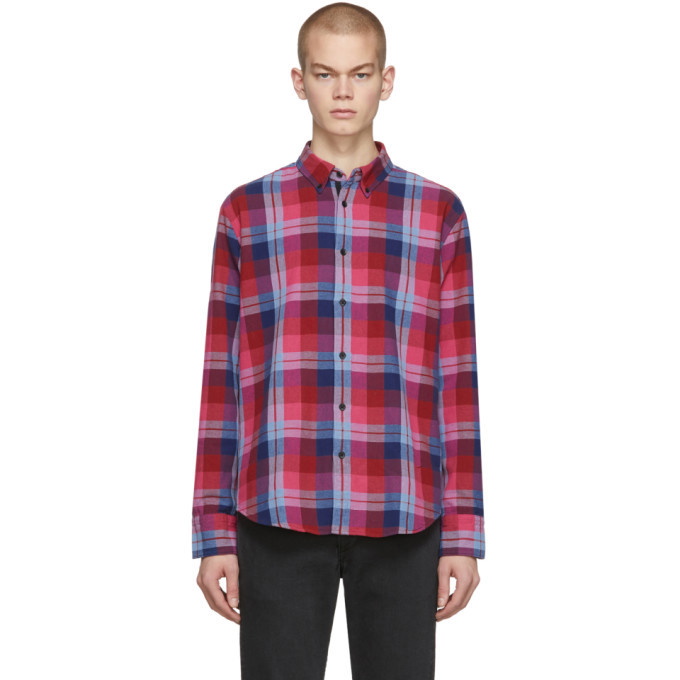 Photo: rag and bone Burgundy and Blue Fit 2 Tomlin Shirt