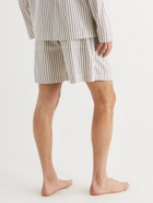 TEKLA - Striped Organic Cotton-Poplin Pyjama Shorts - Neutrals