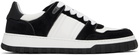 AMI Paris White & Black Leather Low-Top Walk Sneakers