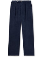SMR Days - Bondi Pleated Cotton-Corduroy Trousers - Blue