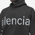 Balenciaga Men's Dot Com Popover Hoodie in Washed Black/Grey