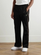 Needles - Logo-Embroidered Striped Satin-Jersey Track Pants - Black